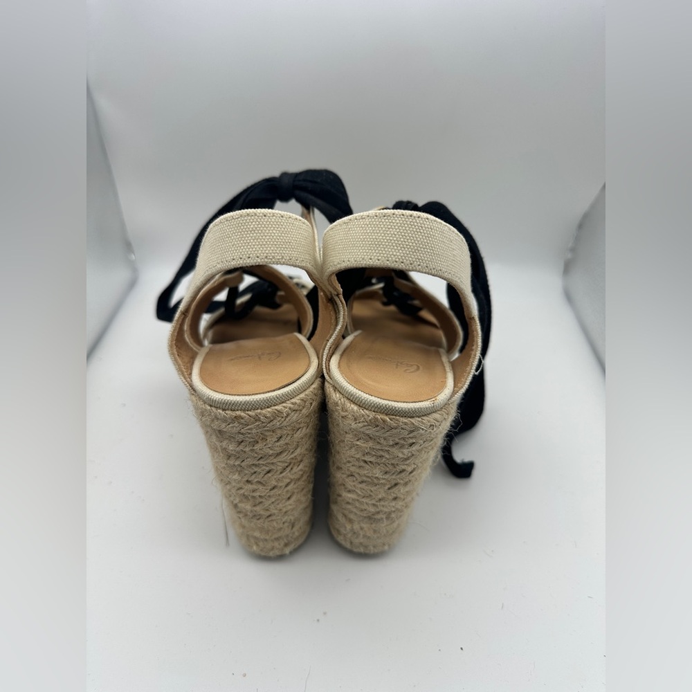 Castanet Size 39 Espadrilles Sandals with Black Lace up tie - Picture 3 of 9